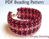 Beading Pattern, Jewelry Tutorial, Flat Spiral Stitch, Bead Patterns, Beaded Bracelets, PDF Instructions, Simple Bead Patterns