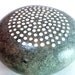 Painted Stone, Painted Rock, Original handpainted White spiral upcycled Grey Stone