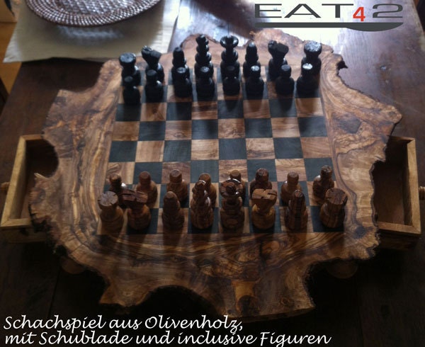 olive wood chessboard  - unique - perfect gift - present