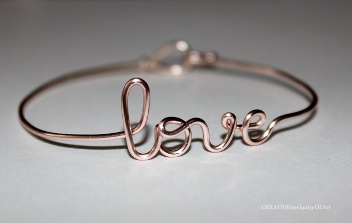 Rose Gold LOVE Bracelet - silver plated