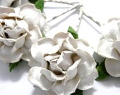 Rose Hair Clips - Four Dusty Rose Fantasy Flower Bobby Pins Bridal Accessory Wedding Accessories
