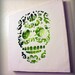 Day Of the Dead Skull Cut Paper Wall Art Green