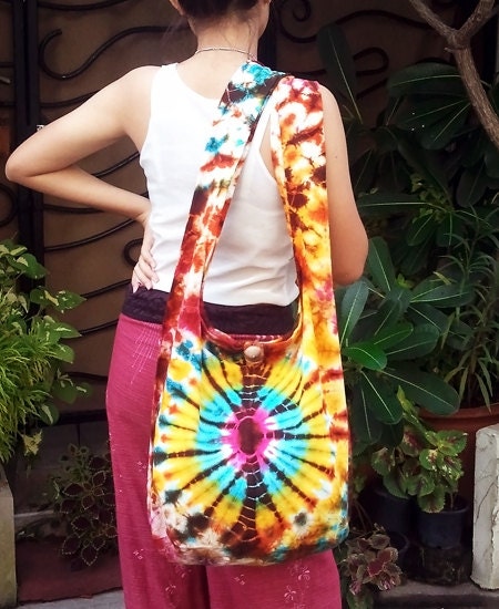 Handmade Tie Dye bag Cotton Bag Hippie bag Hobo bag Boho  bag Shoulder bag Sling bag Messenger bag Crossbody Purse