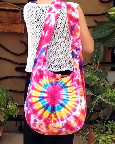 Handmade Tie Dye bag Cotton Bag Hippie bag Hobo bag Boho  bag Shoulder bag Sling bag Messenger bag Crossbody Purse
