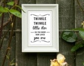 A4 Cute Quote Prints for Baby Nursery or Gift for New Baby - "Twinkle Twinkle"