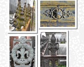 Note Cards - Ornamental Metal in New Orleans Photos - Set of Four (4) Handmade Fine Art Photograph Cards - Blank For Any Occasion