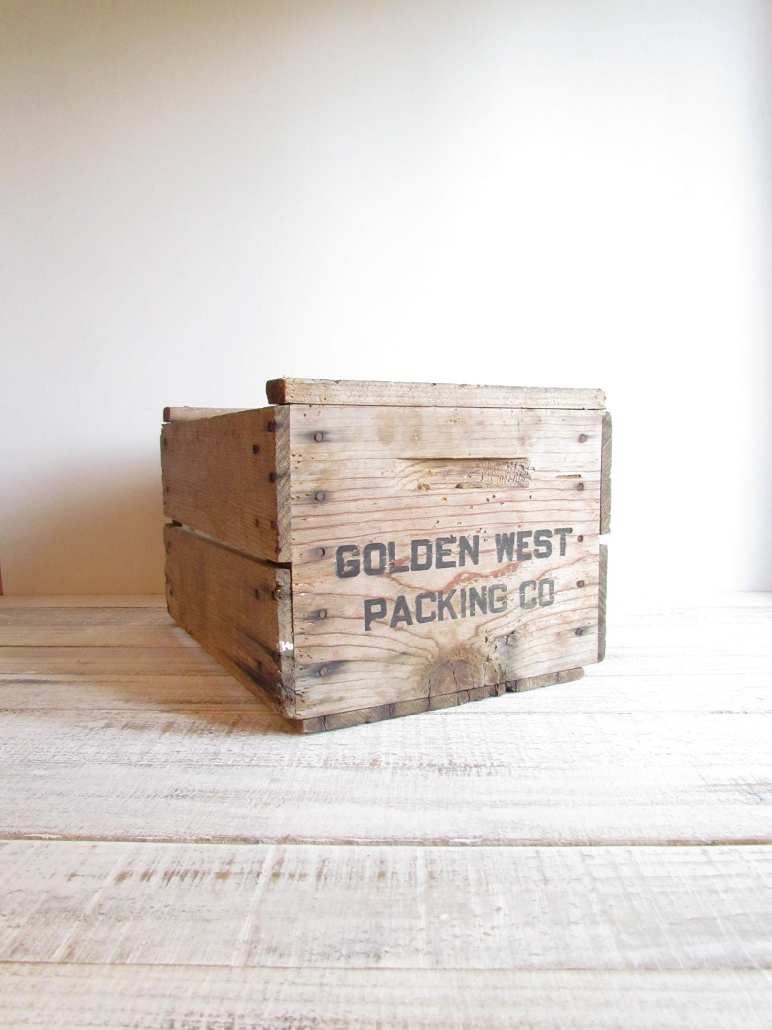 Vintage Industrial Storage Box / File Box, Planter, Rustic Box