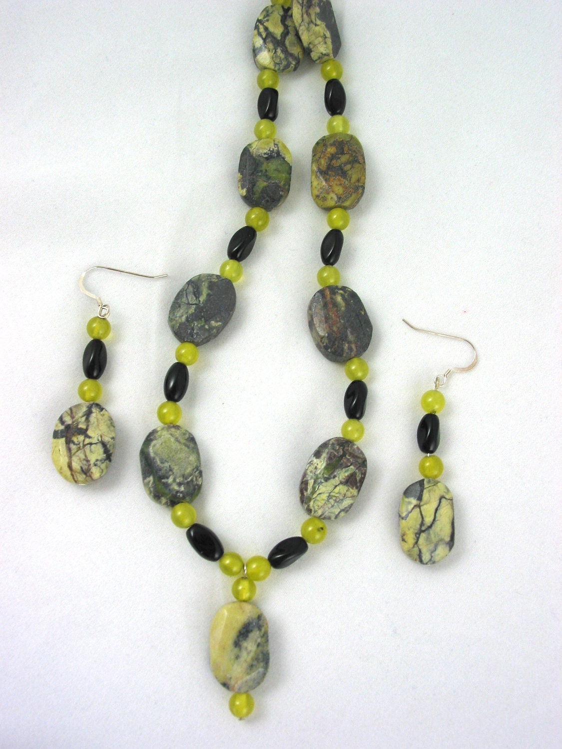 Yellow turquoise Necklace and Earring set