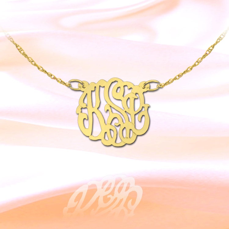 Cheap Gold Plated Monogram Necklace