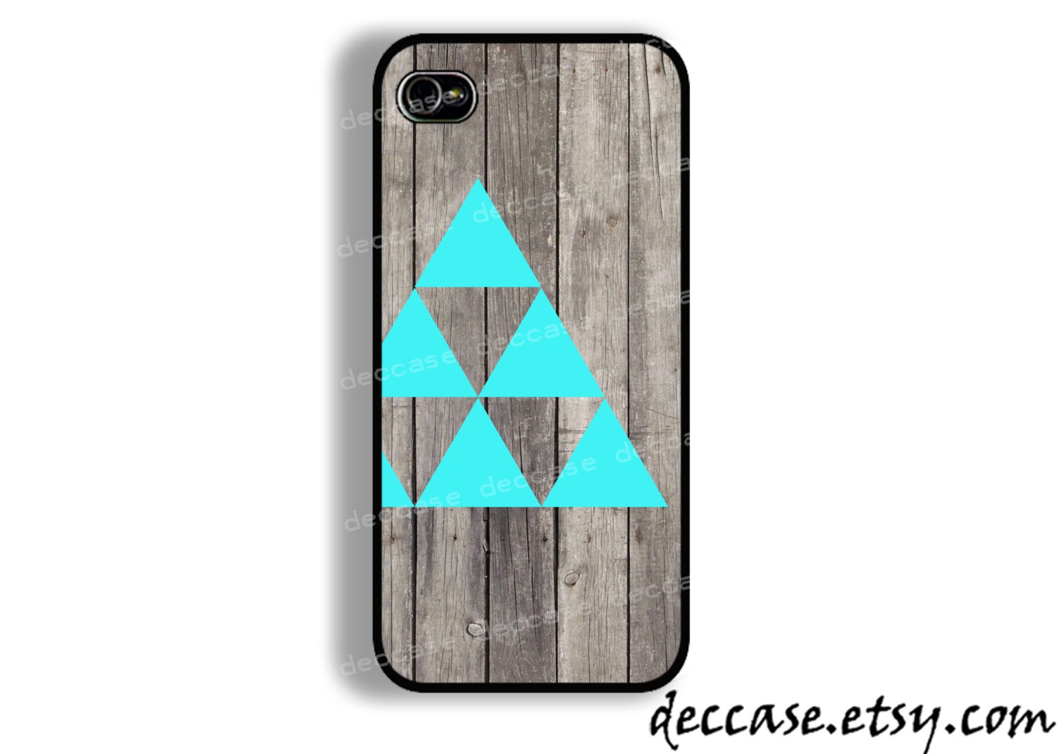 IPHONE 5 CASE dark wood with mint geometric TRIANGLE Native tribal iPhone 4 case iPhone 4S case iPhone case Hard Plastic Case