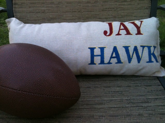 Game Day Pillow, University of Kansas Jay Hawk