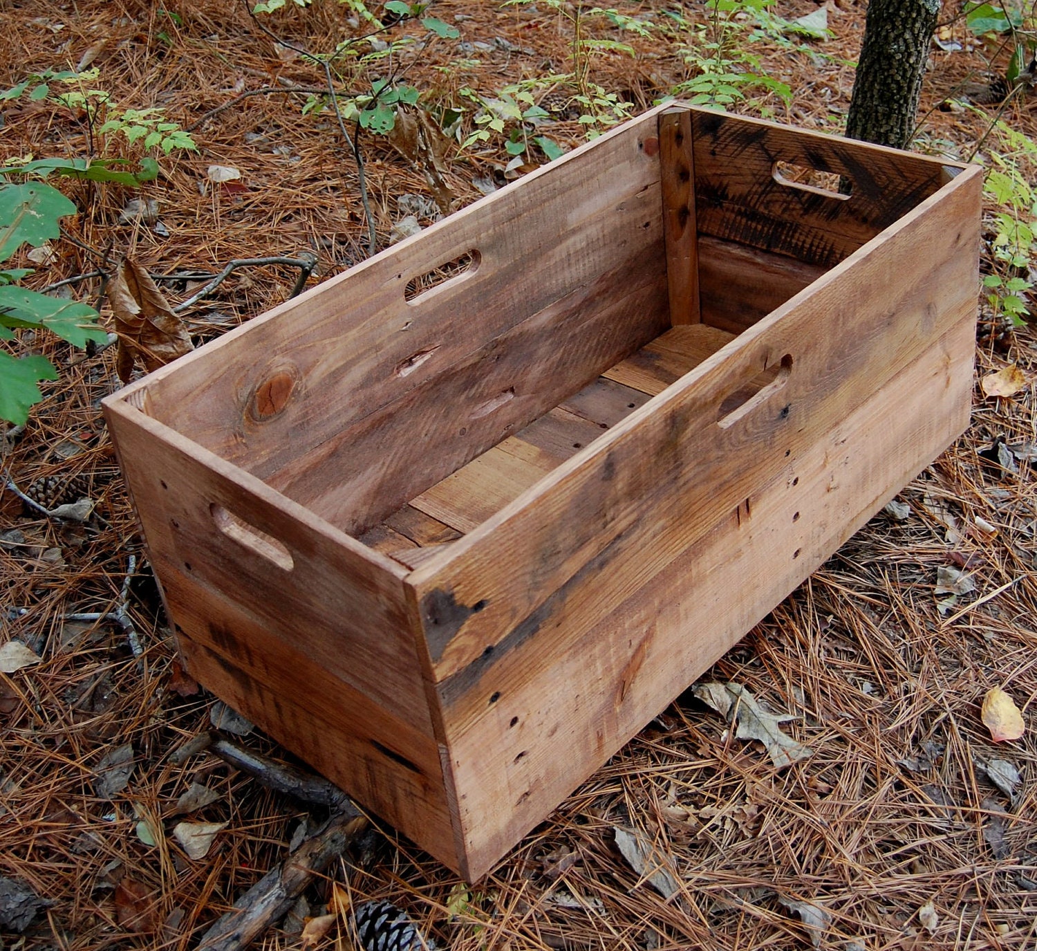 Looney Bin Rolling Crate from Reclaimed Wood