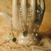 ANTIQUE GLASS ROSARY parts aurora heavy glass czech antique rosary silver and glass bead Rosary ..32in. glowing antique number 48