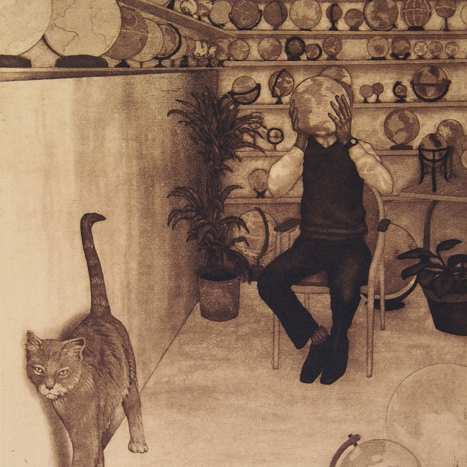 Wanderlessed - original intaglio print by Carrie Lingscheit