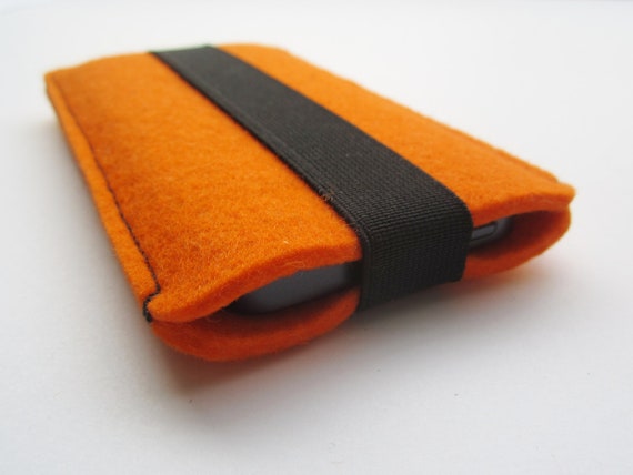 housse orange en feutre avec elastique large noir