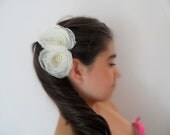 wedding hair flowers, wedding accessory, bridal hair accessories, wedding accessory, tulle organza flower, flower, for the bride,