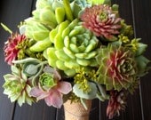 Succulent Bouquet,Succulent Bouquet,Bridal Bouquet, Alternative Bouquet, Bridesmaid Bouquet,Maroon Bouquet,Green bouquet,Burlap Bouquet,