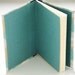 Quarter Leather Jotter - First Anniversary Paper Gift - Handbound Journal - Metallic Circles in Gold & Teal with Purple Leather