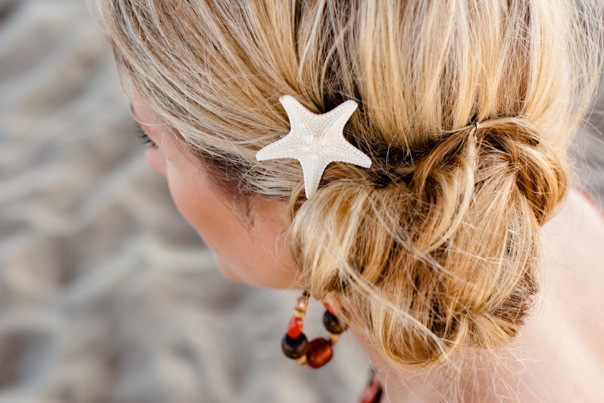 White Starfish Hair Clip