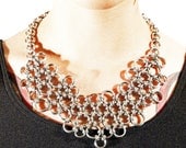 Chainmaille Organic Japanese lace small necklace collar