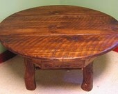 Rustic Round Handmade Mountain Laurel and pine Coffee Cocktail Table 32" Log Cabin Furniture by J. Wade Free Shipping