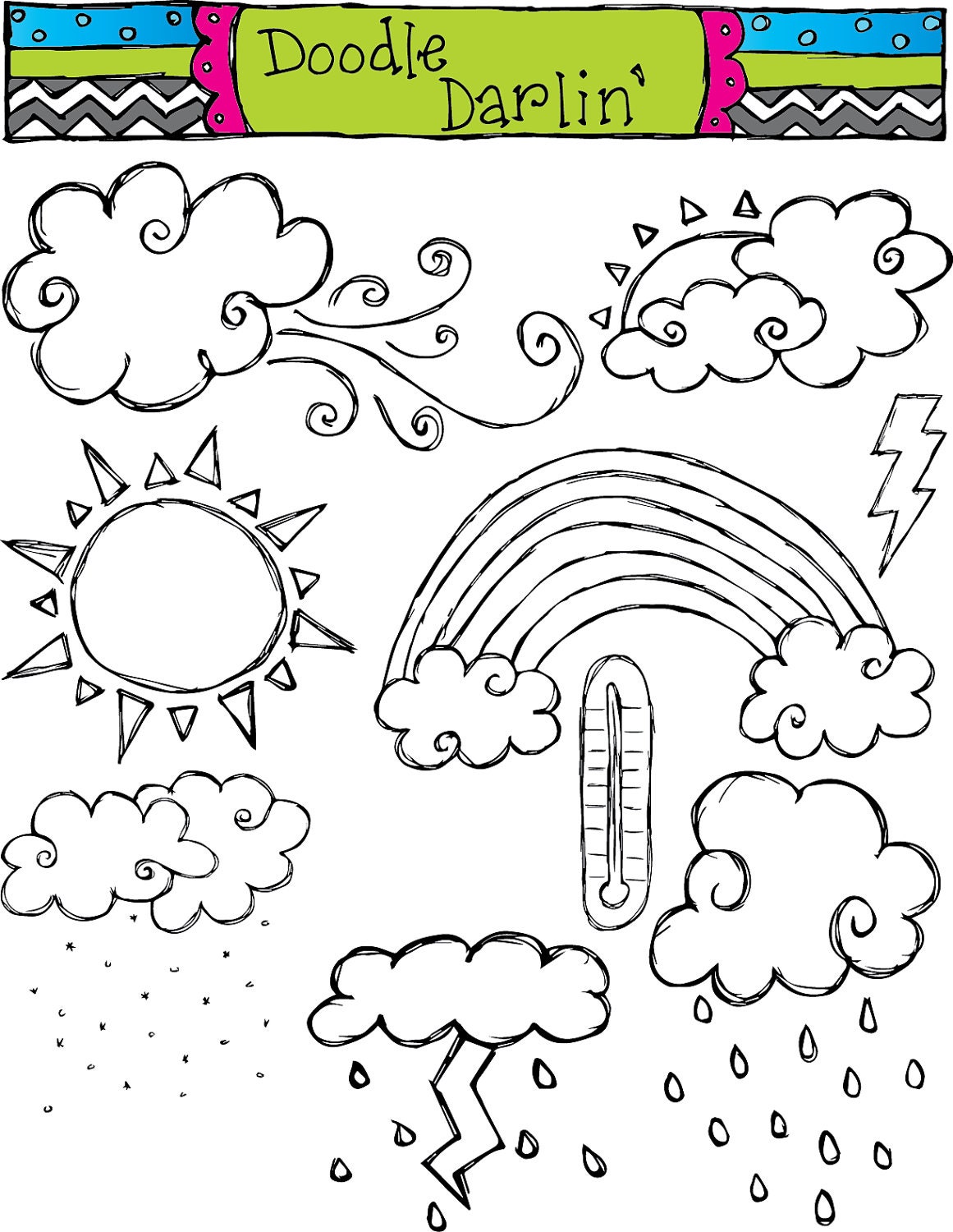 free black and white weather clipart - photo #3