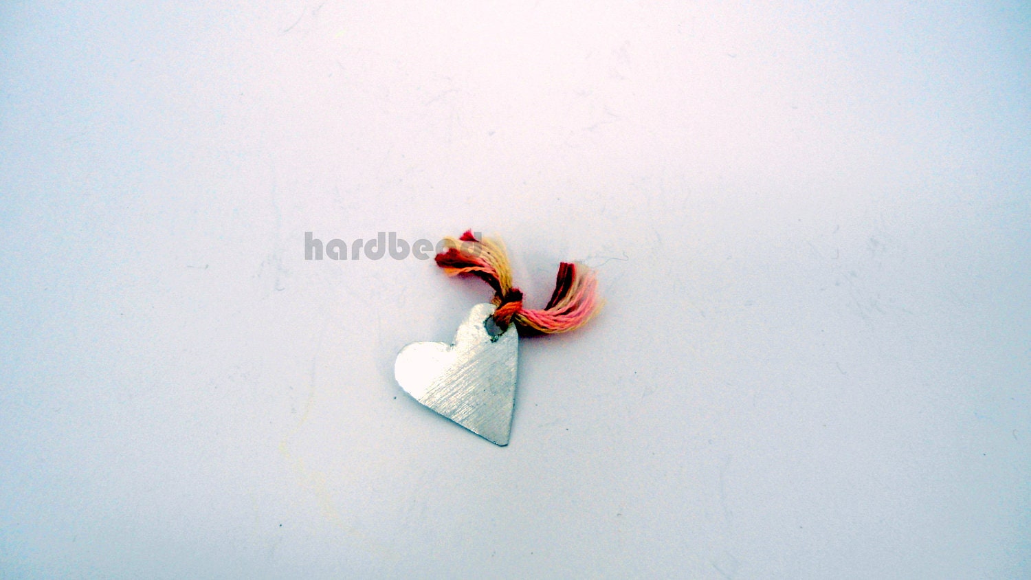hardbead supplies, 1pcs, silver  handmade heart, multi colord vintage fiber threads,H00021