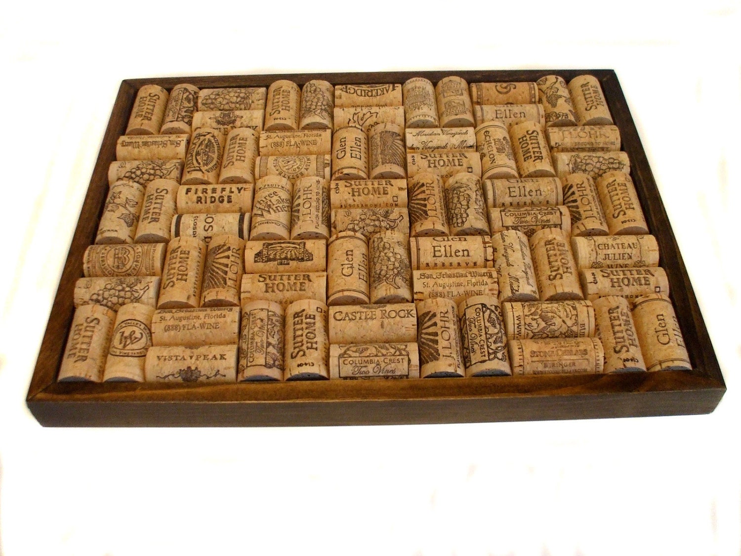 Wine Cork Trivet - Extra Large - Wood Trimmed - Stained Dark Walnut - By Woodin' You Dine Divine