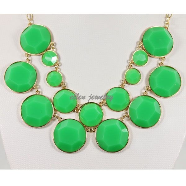 Emerald Green  Bubble Necklace Handmade bib necklace Cluster Necklace  statement necklace Resin jewelry (FN0549 Emerald Green)