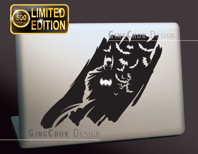 Limited Edition Macbook decal, Batman black vinyl sticker for Macbook, Mac pro,  Mac air 11', 13", 15", 17"