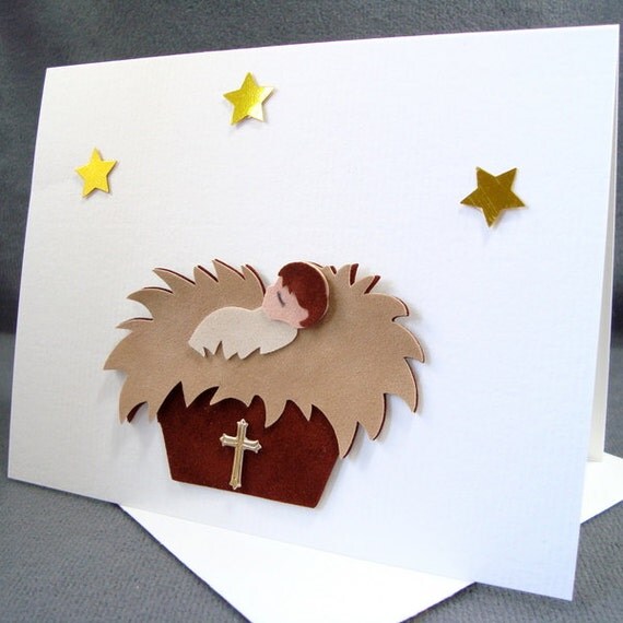 Items similar to Christian Christmas Card Religious Card Baby Jesus