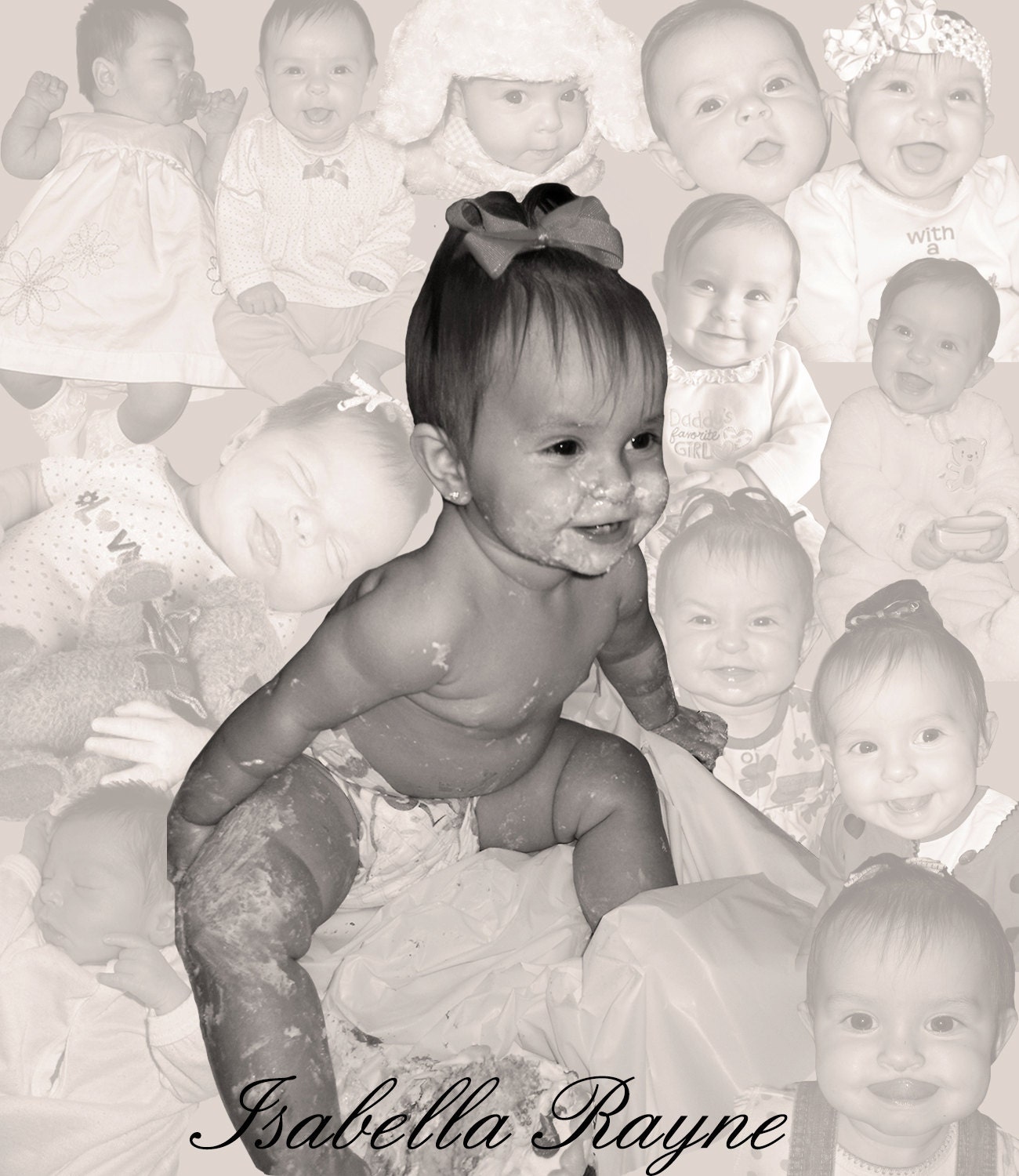 Baby and Children First Year Collage Photo Art Custom Photo Editing