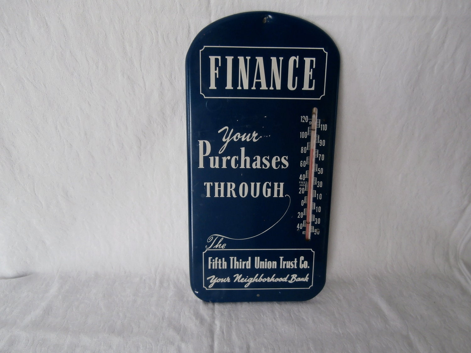 Vintage Metal Thermometer Advertising Sign