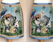 SALE 40 % OFF Idyllic Animal Woods handmade indie couture office and party A-line skirt