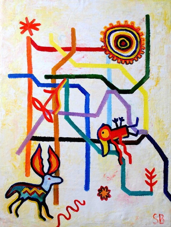 Original Oil Painting 'Subway Visions I. Mexico City'. Fine Art Prints Also Available