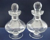 Pair of Vintage Glass Perfume Bottles With Stoppers