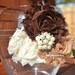 Baby Girl Headband Shabby Chic Flower, Newborn, Infant or Toddler, Vintage Style, Pearl Center, Ivory Brown Latte, Thanksgiving Fall Autumn