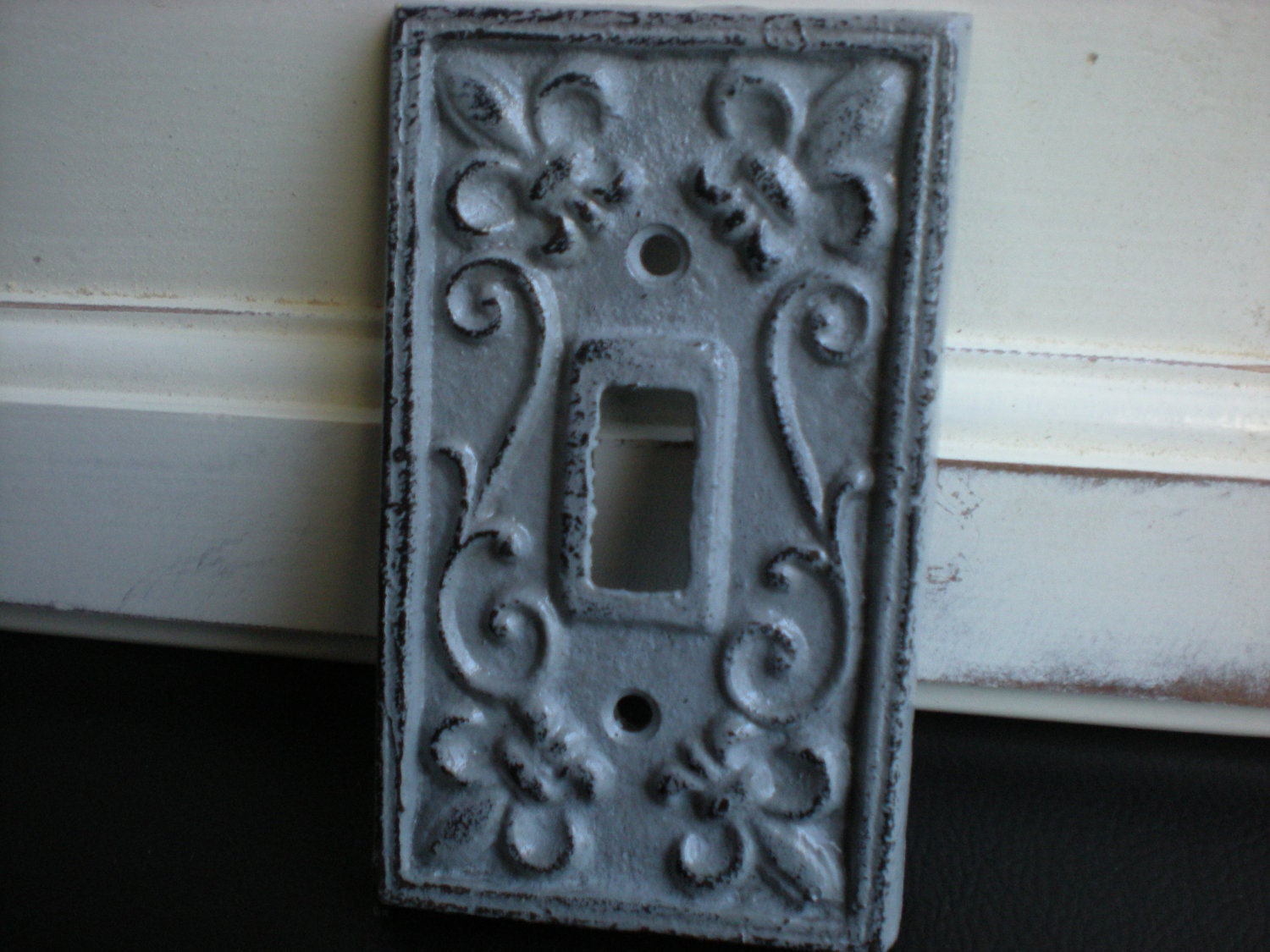 Slate Grey /Decorative Light Switch Plate/ Single by FromShab2Chic