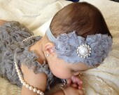 Gray Vintage Lace Petti Romper - Newborn - Baby Girl - Toddler