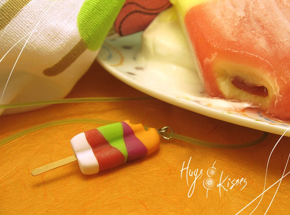 Popsicle flavors Necklace - Mini Food Jewelry - Dollhouse Food Miniature