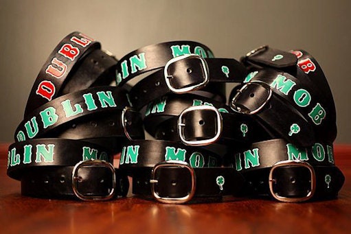 Custom Black Leather Name Belt, Personalized With Anything
