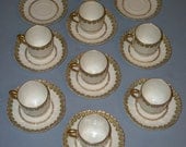 8 Tea Cups and 10 Saucers of Haviland & Co. Limoge Porcelain China