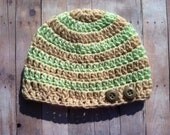 Crochet Baby Hat with Cabled Brim - Choose colors