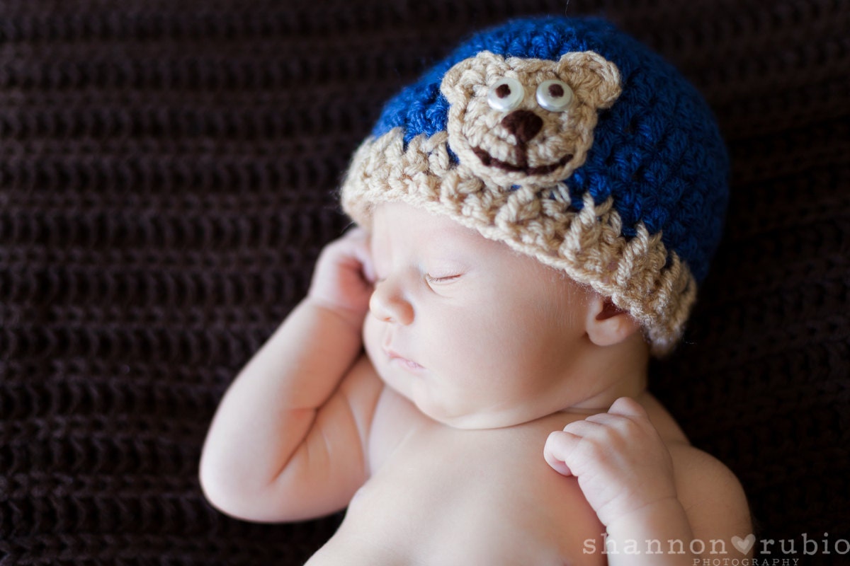 Baby Boy Crochet Teddy Bear Hat