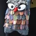 Large - Gray Thai Unique Hip Bag Handmade Owl Patchwork Crossbody Bag Messenger D5127