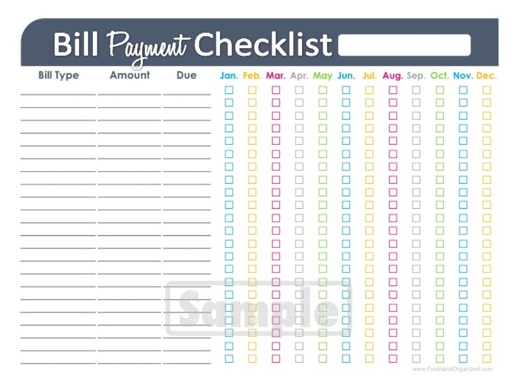 Bill Payment Spreadsheet