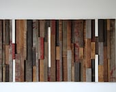Wood wall sculpture made of old barnwood 48"x24"x2"