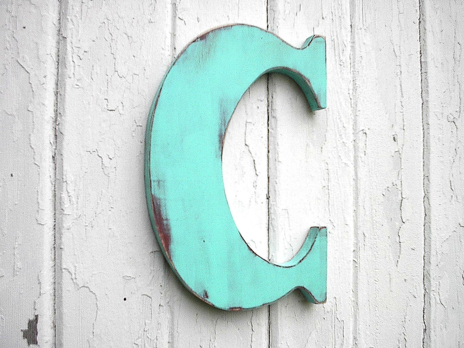 Rustic Shabby chic Letters "C" 12 inch Wall Hanging Kids wall art Initial Alphabet Cabin cottage decor