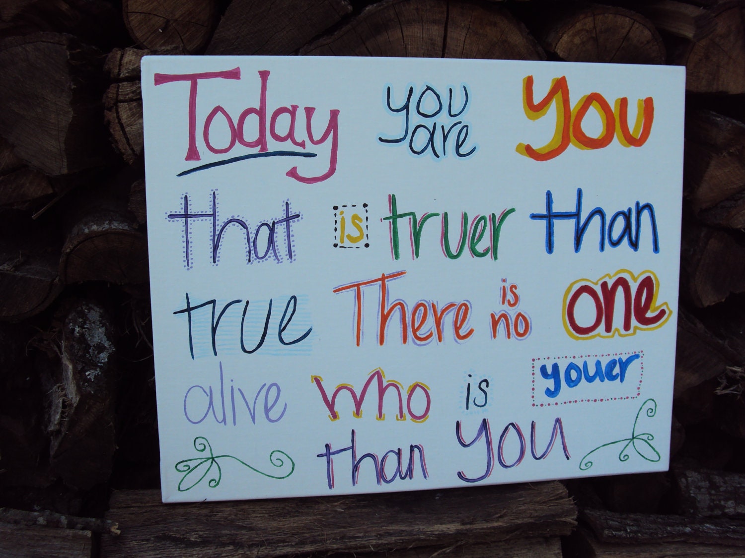Dr Suess, Today You Are You, Canvas Quote, Painted Wall Art