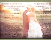 Head Board Wedding Portrait with Vows 30"x 60"